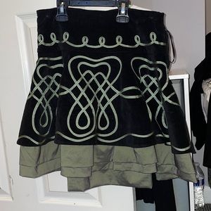 Green and black skirt